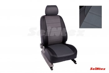 Чехлы для сидений Seintex (экокожа) Hyundai Santa Fe  DM (2015-2019) рестайлинг (Черный+серый)
