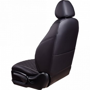 14 999 р. Чехлы для сидений Lord Autofashion Байрон (экокожа, сиденья и спинка 60/40, 3 Г-образных подголовника)  Hyundai I30  2 GD (2011-2017) дорестайлинг универсал, дорестайлинг, хэтчбэк 5 дв., рестайлинг универсал, рестайлинг, хэтчбэк 5 дв. (Черный, вставка черная, строчка черная)  с доставкой в г. Кемерово. Увеличить фотографию 5