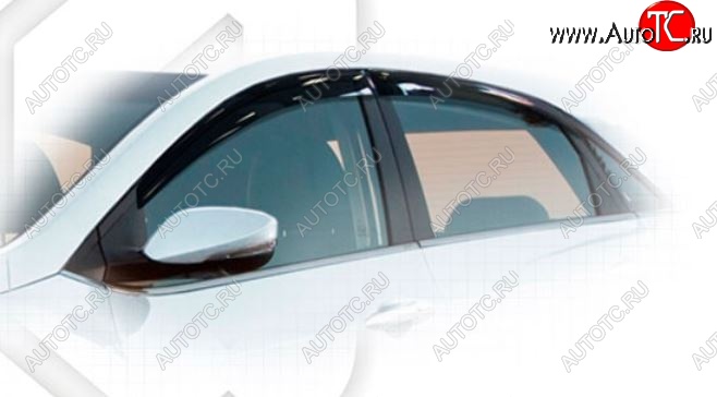2 079 р. Дефлектора окон CA-Plastiс  Hyundai I30  2 GD (2011-2017) дорестайлинг, хэтчбэк 5 дв., рестайлинг, хэтчбэк 5 дв. (Classic полупрозрачный, Без хром.молдинга)  с доставкой в г. Кемерово