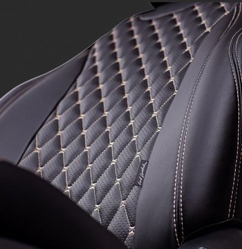 12 399 р. Чехлы для сидений Lord Autofashion Байрон (экокожа, спинка 40/60+подлокотник+ отдел. бок, 3 Г-образных подголовника) Hyundai I40 1 VF дорестайлинг универсал (2011-2015) (Черный, вставка черная, строчка бежевая)  с доставкой в г. Кемерово. Увеличить фотографию 2