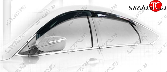 2 799 р. Дефлектор капота CA-Plastiс Hyundai I40 1 VF дорестайлинг седан (2011-2015) (Classic полупрозрачный, Без хром.молдинга)  с доставкой в г. Кемерово