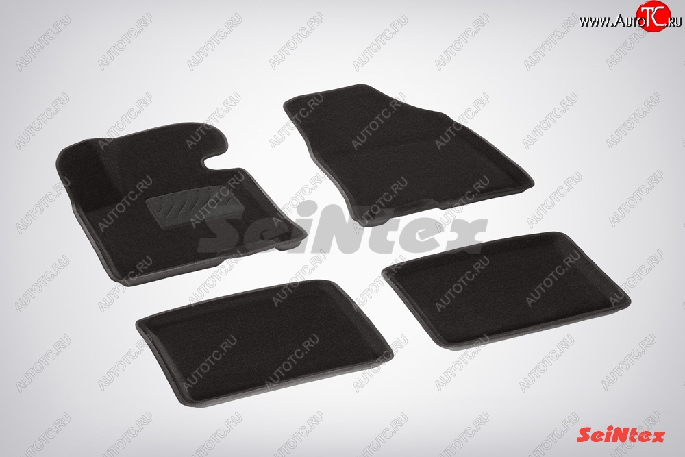 5 699 р. Комплект 3D ковриков в салон (ворсовые / чёрные) Seintex Hyundai I40 1 VF дорестайлинг универсал (2011-2015)  с доставкой в г. Кемерово