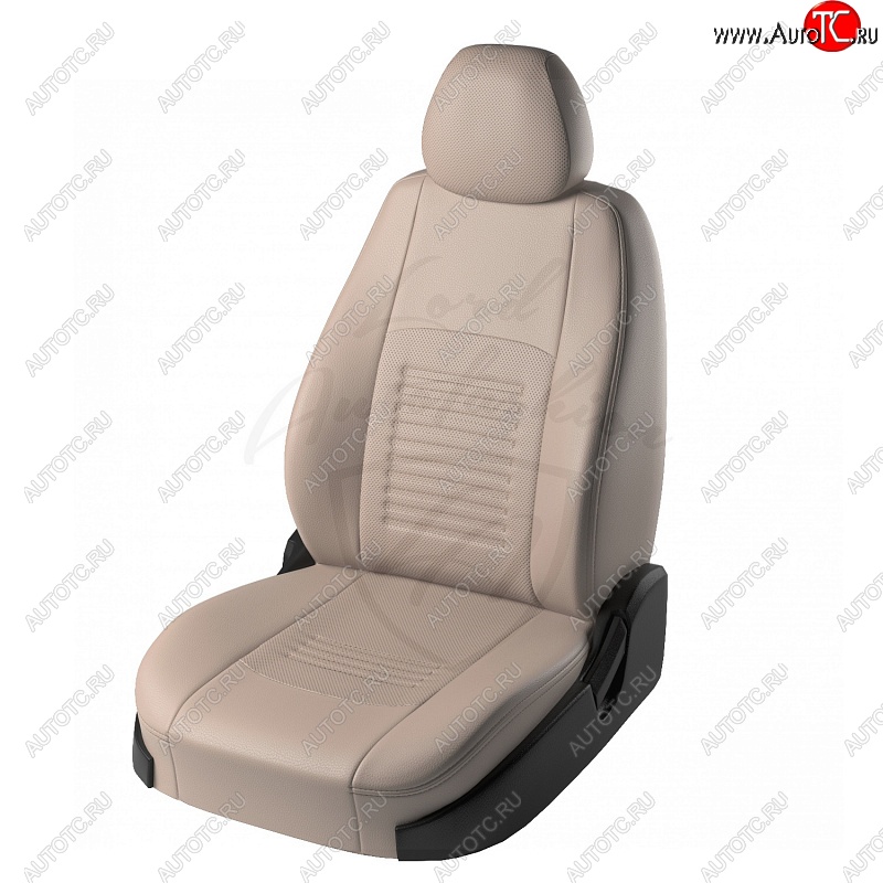 6 199 р. Чехлы для сидений Lord Autofashion Турин (экокожа) Hyundai I40 1 VF дорестайлинг универсал (2011-2015) (Бежевый, вставка Бежевая)  с доставкой в г. Кемерово