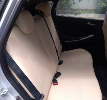 6 199 р. Чехлы для сидений Lord Autofashion Турин (экокожа) Hyundai I40 1 VF дорестайлинг универсал (2011-2015) (Бежевый, вставка Бежевая)  с доставкой в г. Кемерово. Увеличить фотографию 4