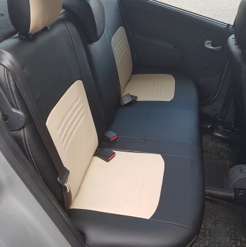 5 499 р. Чехлы для сидений Lord Autofashion Турин (экокожа) Hyundai I40 1 VF дорестайлинг универсал (2011-2015) (Чёрный, вставка бежевая)  с доставкой в г. Кемерово. Увеличить фотографию 4