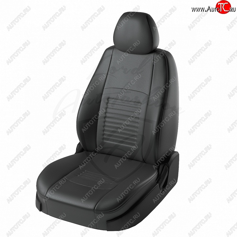 7 399 р. Чехлы для сидений Lord Autofashion Турин (экокожа) Hyundai I40 1 VF дорестайлинг универсал (2011-2015) (Черный, вставка черная)  с доставкой в г. Кемерово