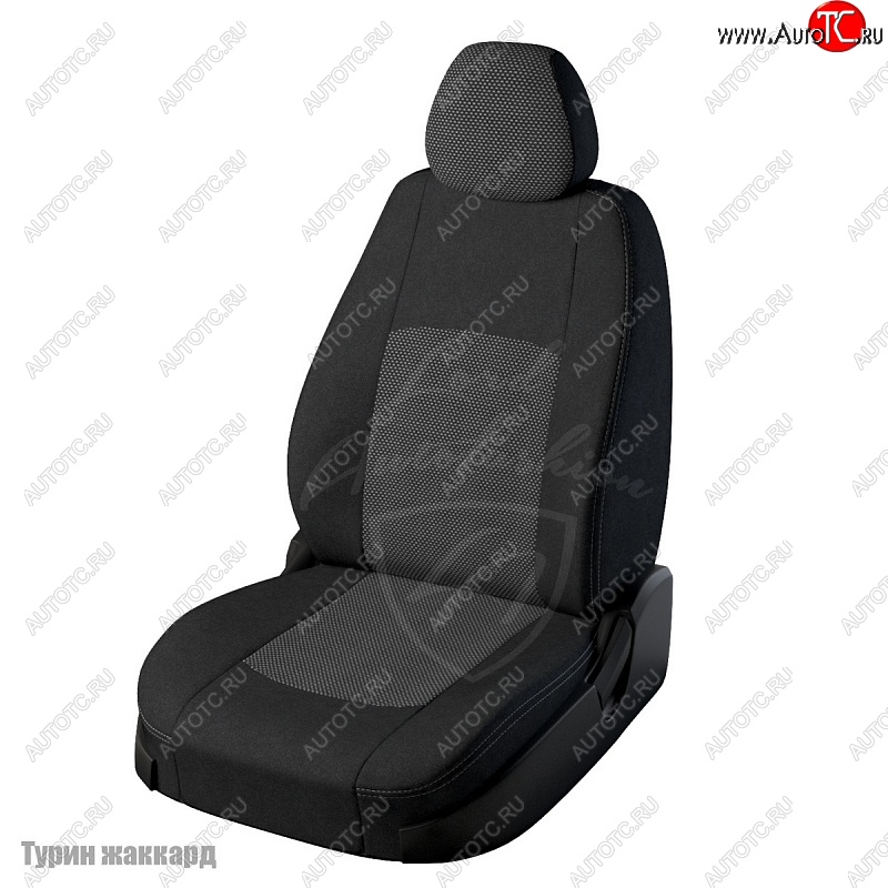 4 899 р. Чехлы для сидений Lord Autofashion Турин (жаккард) Hyundai I40 1 VF дорестайлинг универсал (2011-2015) (Черный, вставка Тома серый)  с доставкой в г. Кемерово