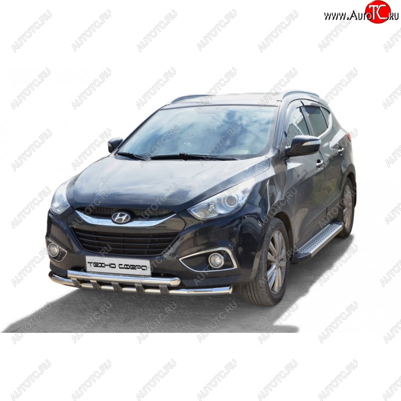21 999 р. Порожки для ног Бумер (алюминий)  Hyundai IX35  LM (2009-2018) дорестайлинг, рестайлинг  с доставкой в г. Кемерово