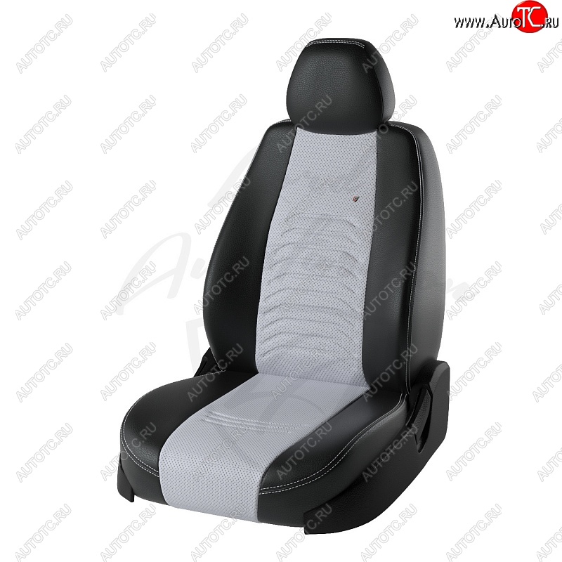 7 399 р. Чехлы для сидений Lord Autofashion Денвер (экокожа) Hyundai IX35 LM дорестайлинг (2009-2013) (Чёрный, вставка белая)  с доставкой в г. Кемерово