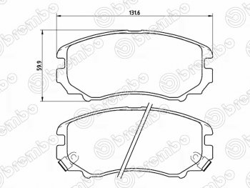 3 579 р. Комплект передних тормозных колодок BREMBO Hyundai Tucson LM (2010-2017)  с доставкой в г. Кемерово. Увеличить фотографию 1