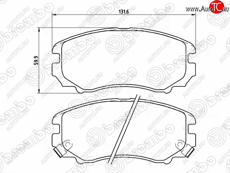 3 579 р. Комплект передних тормозных колодок BREMBO Hyundai Tucson LM (2010-2017)  с доставкой в г. Кемерово