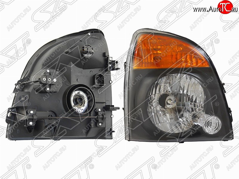 3 199 р. Фара передняя SAT (левая, черная)  Hyundai Porter  AU,KR (1996-2011)  с доставкой в г. Кемерово