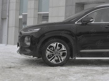 19 299 р. Защита переднего бампера из труб d42 SLITKOFF  Hyundai Santa Fe  TM (2018-2021) дорестайлинг  с доставкой в г. Кемерово. Увеличить фотографию 2