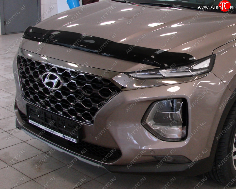 3 689 р. Дефлектор капота SIM Hyundai Santa Fe TM рестайлинг (2020-2022)  с доставкой в г. Кемерово