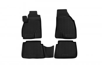 2 759 р. Коврики в салон Element (полиуретан) Hyundai Santa Fe SM (2000-2012) (Черные)  с доставкой в г. Кемерово. Увеличить фотографию 1