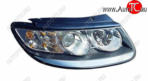16 999 р. Левая передняя фара DEPO (+/-корректор, черная) Hyundai Santa Fe CM рестайлинг (2009-2012)  с доставкой в г. Кемерово