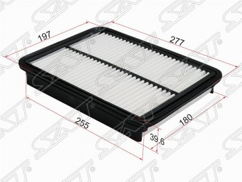 Фильтр воздушный двигателя (diesel 2.0, 2.2) SAT (277х197х39.6 mm) Hyundai Santa Fe  CM (2009-2012), KIA Sorento  XM (2009-2015)