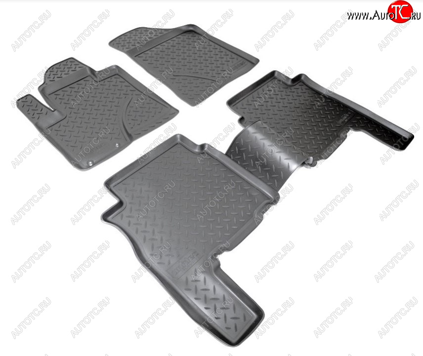 2 669 р. Комплект салонных ковриков Norplast Unidec Hyundai Santa Fe CM рестайлинг (2009-2012) (Цвет: черный)  с доставкой в г. Кемерово