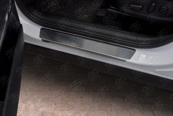 1 759 р. Накладки порожков салона Russtal Hyundai Santa Fe TM рестайлинг (2020-2022) (нержавейка зеркальная)  с доставкой в г. Кемерово. Увеличить фотографию 3
