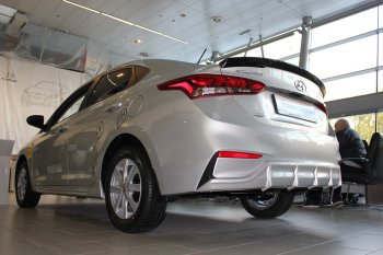 Накладка заднего бампера Автократ Hyundai Solaris  HCR (2017-2020) седан дорестайлинг
