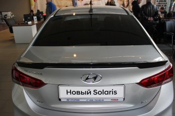 3 899 р. Спойлер на крышку багажника Автократ  Hyundai Solaris  HCR (2017-2022) седан дорестайлинг, седан рестайлинг (Неокрашенный)  с доставкой в г. Кемерово. Увеличить фотографию 1