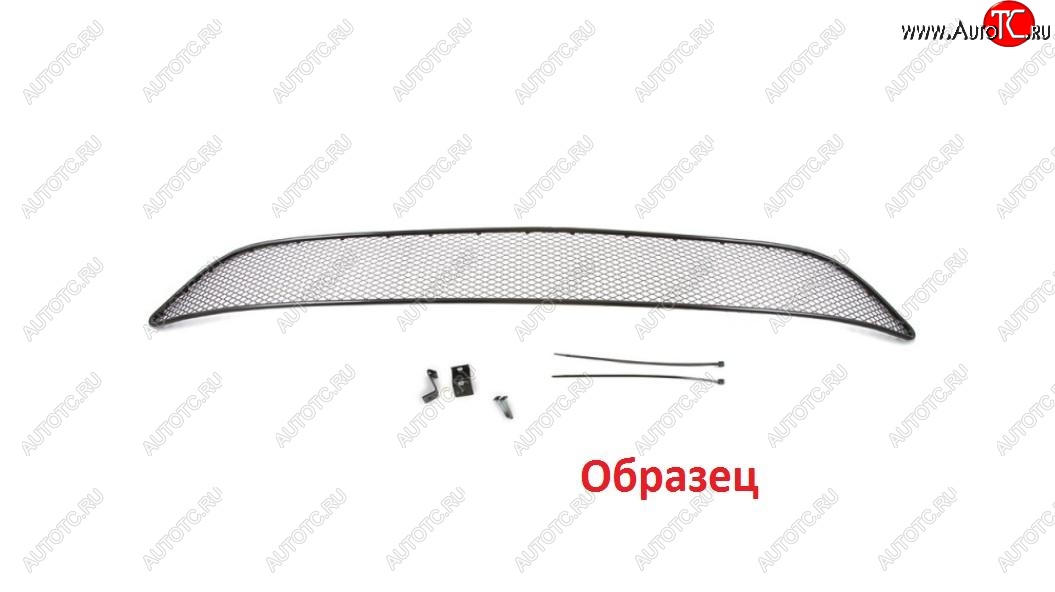 1 484 р. Сетка на бампер Arbori (черная. 15 mm) Hyundai Solaris HCR седан дорестайлинг (2017-2020)  с доставкой в г. Кемерово