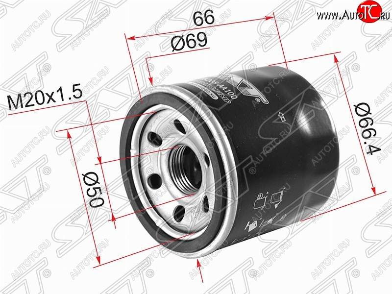 165 р. Фильтр масляный (1.4, 1.5, 2.0, 2.5) SAT (картридж) Mazda 2/Demio DE дорестайлинг (2007-2011)  с доставкой в г. Кемерово