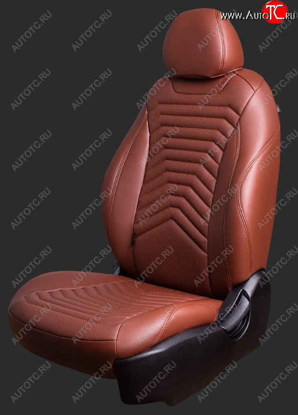 21 349 р. Чехлы для сидений Lord Autofashion Байрон ПРЕЗИДЕНТ (экокожа, спинка 60/40, 3 Г0образных подголовника)  Hyundai Solaris  HCR (2017-2022) седан дорестайлинг, седан рестайлинг (Коричневый, вставка коричневая, строчка коричневая)  с доставкой в г. Кемерово