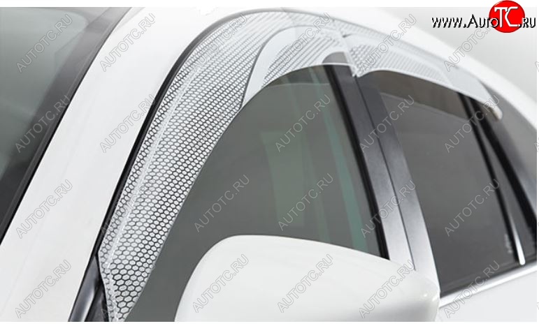 2 399 р. Дефлектора окон CA-Plastic  Hyundai Solaris  RBr (2014-2017) хэтчбэк рестайлинг (Серия Art графит, Без хром.молдинга)  с доставкой в г. Кемерово