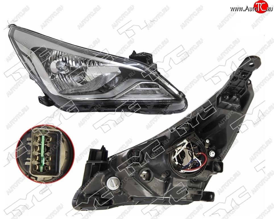 11 649 р. Правая фара (под электрокорректор) TYC  Hyundai Solaris  RBr (2014-2017) седан рестайлинг, хэтчбэк рестайлинг  с доставкой в г. Кемерово