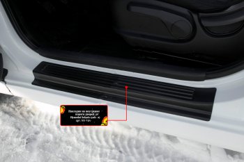 Накладки порогов в дверной проем на RA Hyundai Solaris  RBr (2014-2017) седан рестайлинг, хэтчбэк рестайлинг (Передние)