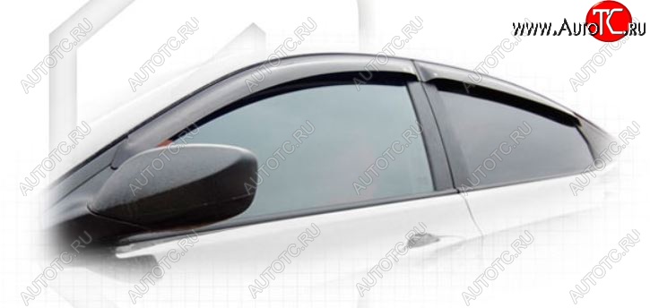 1 999 р. Дефлектора окон CA-Plastic Hyundai Solaris RBr седан дорестайлинг (2010-2014) (Classic полупрозрачный, Без хром.молдинга, Крепление только на скотч)  с доставкой в г. Кемерово