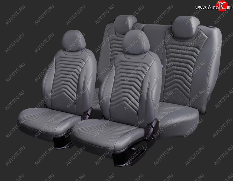 25 949 р. Чехлы для сидений Lord Autofashion Байрон ПРЕЗИДЕНТ (экокожа, спинка 60/40, 2 Г-образных подголовника)  Hyundai Solaris  RBr (2010-2017) седан дорестайлинг, седан рестайлинг (Серый, вставка серая, строчка серая)  с доставкой в г. Кемерово