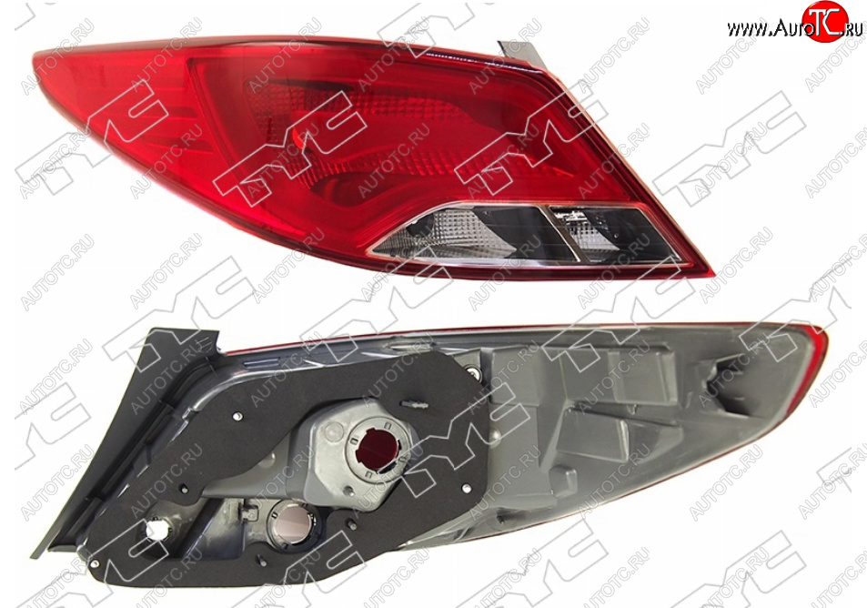 7 349 р. Левый фонарь задний TYC Hyundai Solaris RBr седан рестайлинг (2014-2017)  с доставкой в г. Кемерово