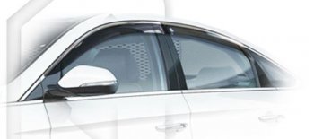 Дефлектора окон CA-Plastiс Hyundai Sonata LF рестайлинг (2017-2019) (Classic полупрозрачный, Без хром.молдинга)