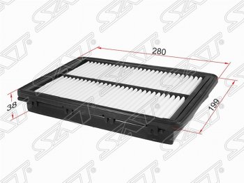 Фильтр воздушный двигателя (2.0, 2.4) SAT (280х199х38 mm) Hyundai Sonata  LF (2017-2019), KIA Optima ( 4 JF,  JF) (2016-2020)