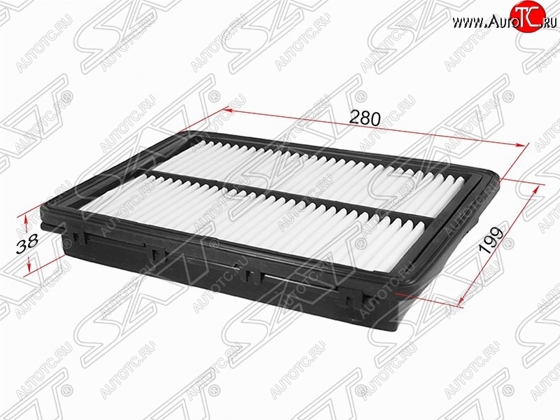 279 р. Фильтр воздушный двигателя (2.0, 2.4) SAT (280х199х38 mm)  Hyundai Sonata  LF (2017-2019), KIA Optima ( 4 JF,  JF) (2016-2020)  с доставкой в г. Кемерово