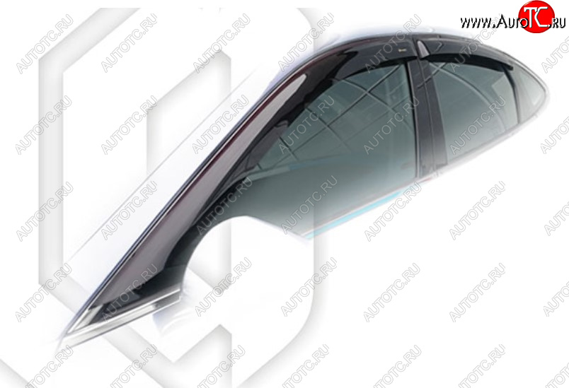 2 199 р. Дефлектора окон CA-Plastic Hyundai Sonata DN8 (2019-2022) (Classic полупрозрачный, Без хром молдинга)  с доставкой в г. Кемерово