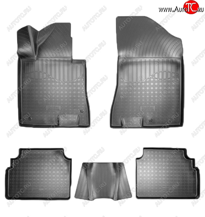 2 499 р. Коврики салонные Noplast (3D)  Hyundai Sonata  DN8 (2019-2022) (Черные)  с доставкой в г. Кемерово
