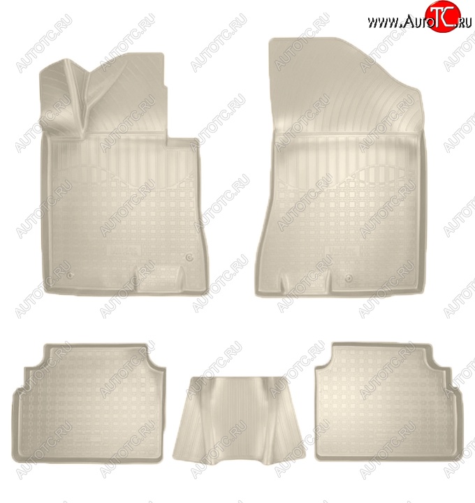 3 399 р. Коврики салонные Noplast (3D)  Hyundai Sonata  DN8 (2019-2022) (Бежевые)  с доставкой в г. Кемерово