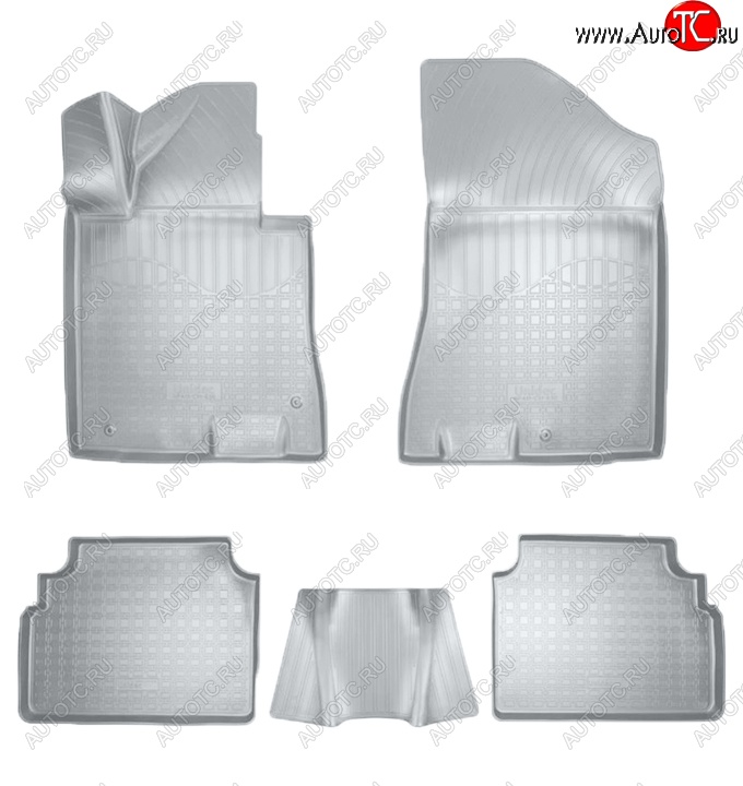 3 399 р. Коврики салонные Noplast (3D)  Hyundai Sonata  DN8 (2019-2022) (Серые)  с доставкой в г. Кемерово