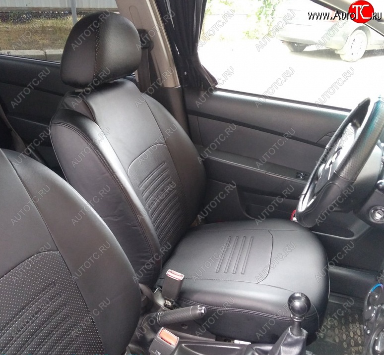 6 799 р. Чехлы для сидений (EF) Lord Autofashion Турин (экокожа) Hyundai Sonata EF рестайлинг ТагАЗ (2001-2013) (Чёрный, вставка чёрная)  с доставкой в г. Кемерово