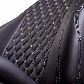 13 949 р. Чехлы для сидений Lord Autofashion Байрон (экокожа, 60/40, 2 П- и 1 Г-образных подголовника) Hyundai Sonata EF рестайлинг ТагАЗ (2001-2013) (Черный, вставка черная, строчка серая)  с доставкой в г. Кемерово. Увеличить фотографию 3
