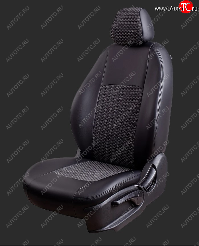 5 399 р. Чехлы для сидений Lord Autofashion Турин (экокожа/жаккард, спинка 40/60, 2 П- и 1 Г-образных подголовника) Hyundai Sonata EF рестайлинг ТагАЗ (2001-2013) (Черный, вставка Черный Люкс-94)  с доставкой в г. Кемерово