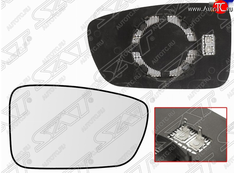 849 р. Правое полотно зеркала SAT (сферическое с обогревом) Hyundai Sonata YF (2009-2014)  с доставкой в г. Кемерово