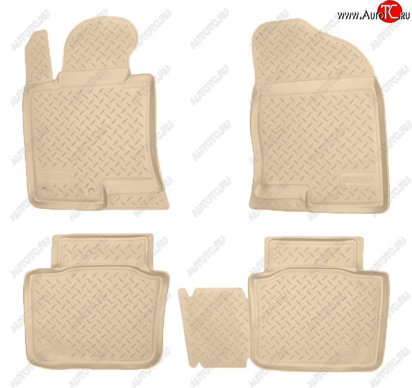 2 999 р. Коврики салона Norplast Unidec  Hyundai Sonata  YF (2009-2014) (Цвет: бежевый)  с доставкой в г. Кемерово