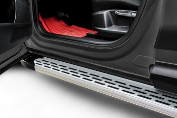 Порожки для ног Slitkoff Premium Hyundai Starex/Grand Starex/H1  TQ (2007-2022) дорестайлинг, рестайлинг, 2-ой рестайлинг (Silver)