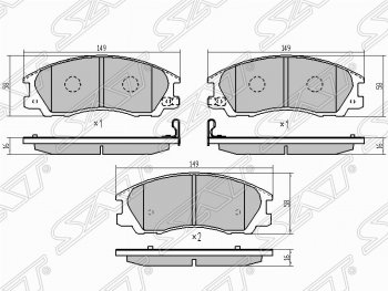 Колодки тормозные SAT Hyundai Terracan HP дорестайлинг (2001-2004)