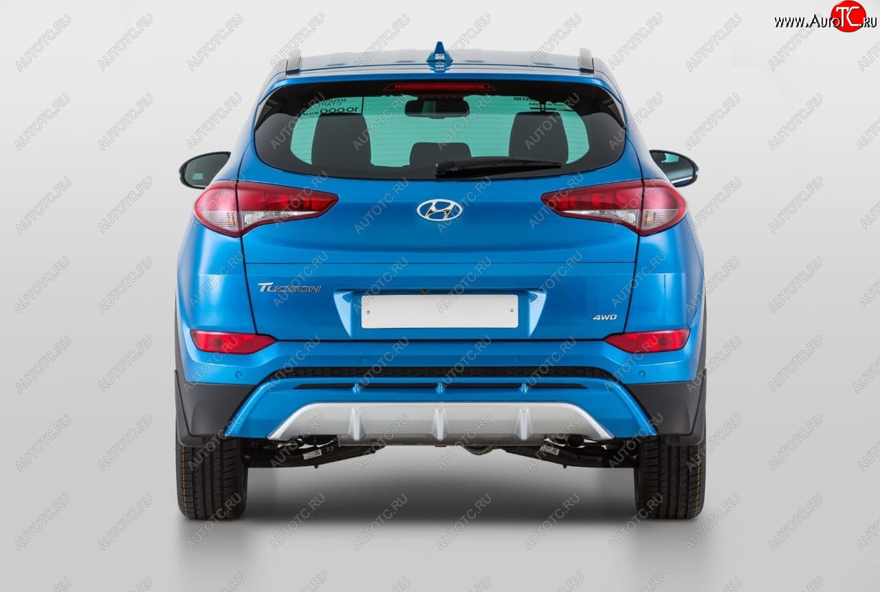 9 799 р. Накладка заднего бампера YT  Hyundai Tucson  TL (2015-2018) дорестайлинг (Неокрашенная)  с доставкой в г. Кемерово