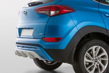 9 799 р. Накладка заднего бампера YT  Hyundai Tucson  TL (2015-2018) дорестайлинг (Неокрашенная)  с доставкой в г. Кемерово. Увеличить фотографию 5